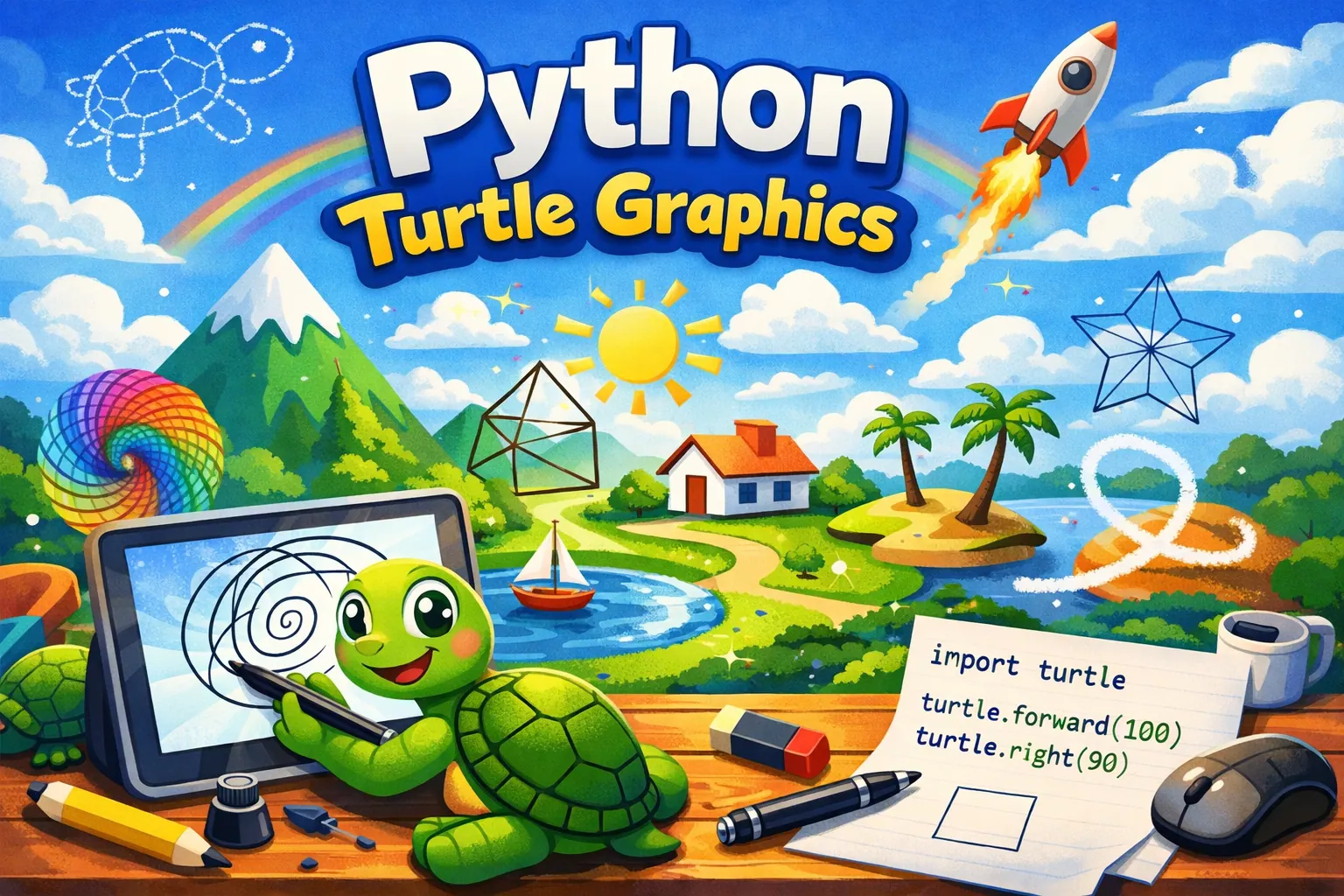 使用python的turtle工具创作