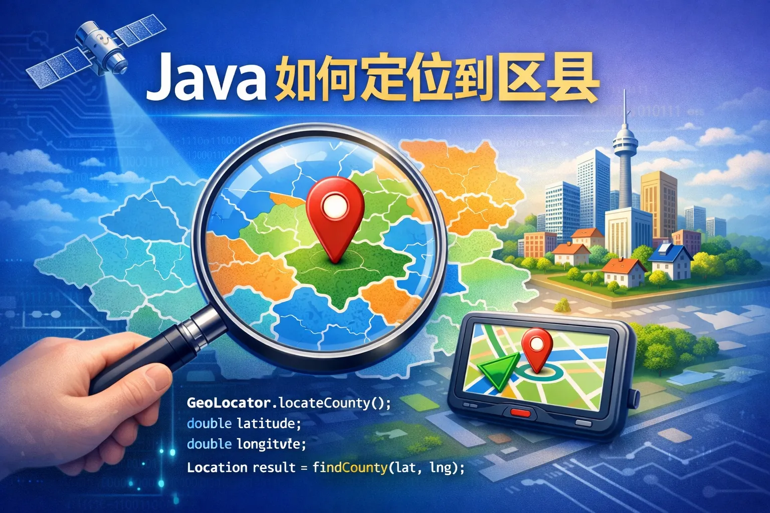 java如何定位到区县