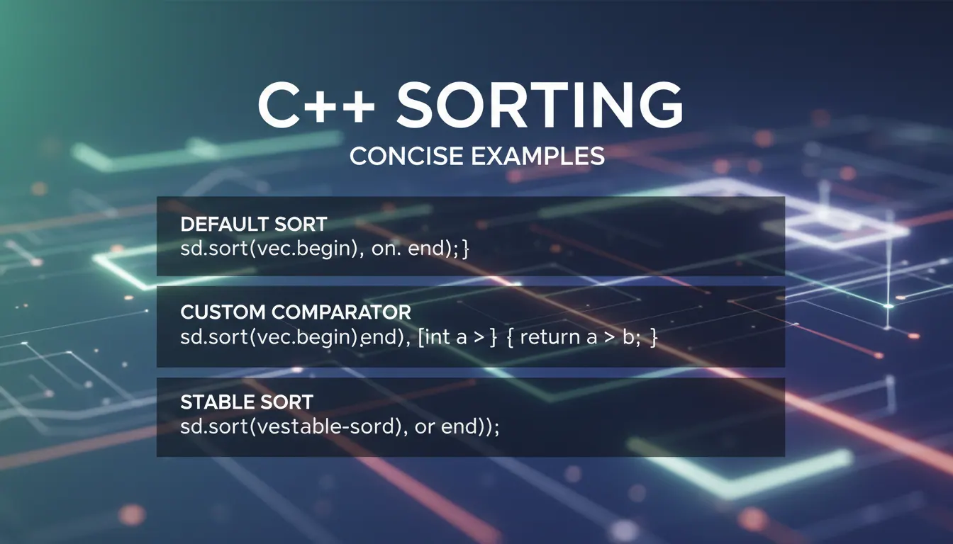 C++ sort 排序怎么写得更简洁:默认排序、自定义比较和稳定性的代码示例