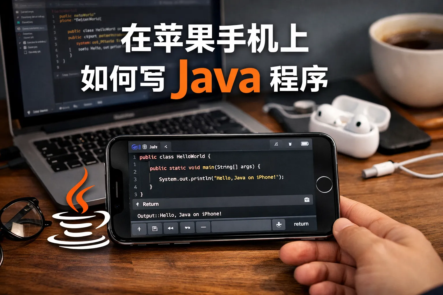 苹果手机上边如何写java程序
