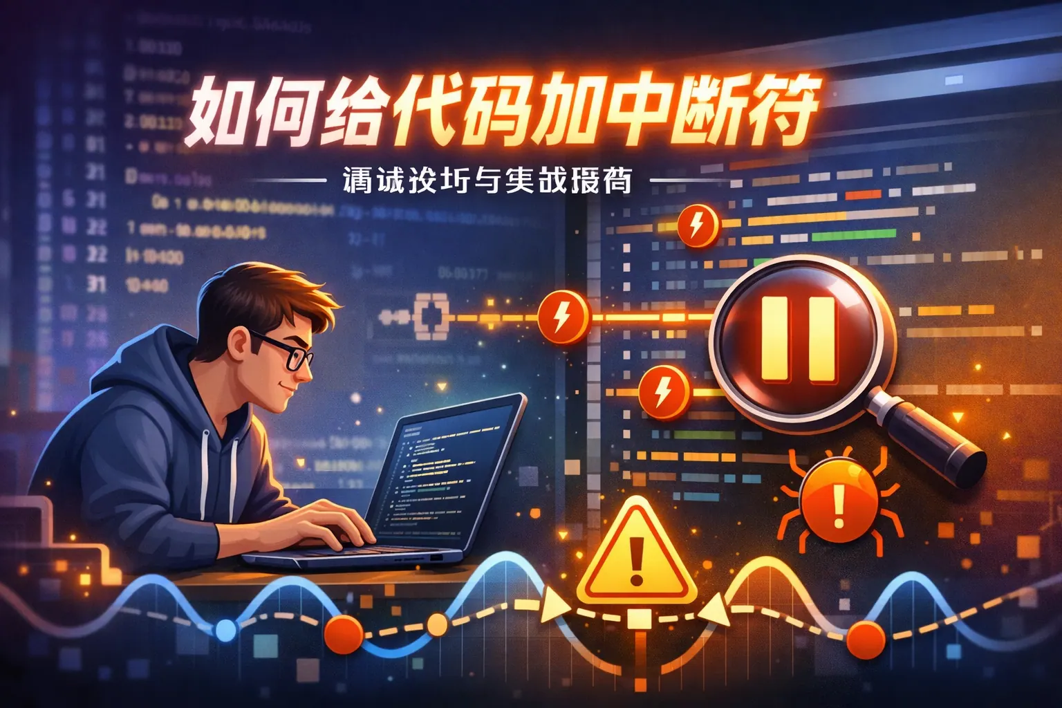 如何给代码加中断符符