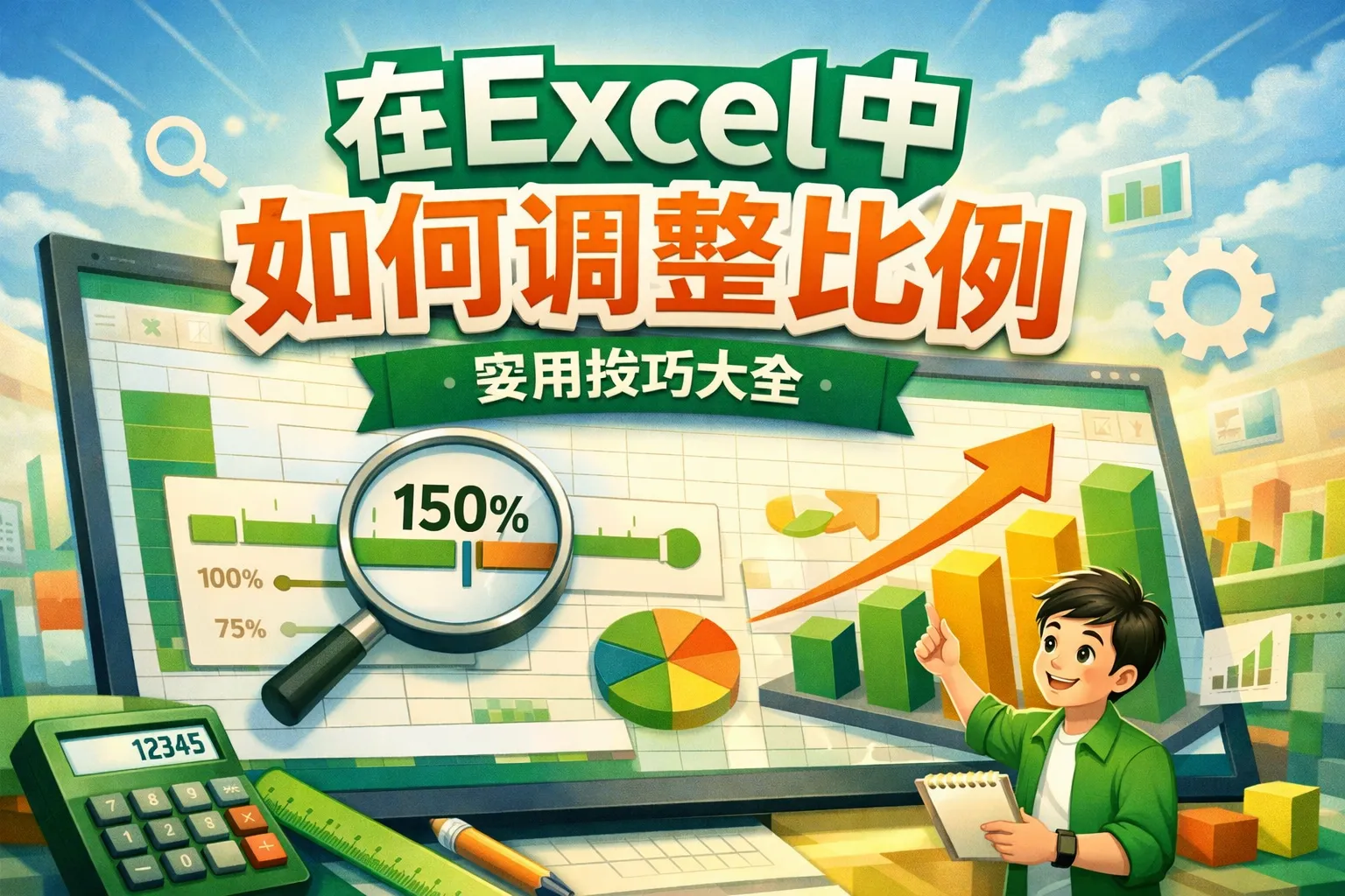 在excel中如何调整比例