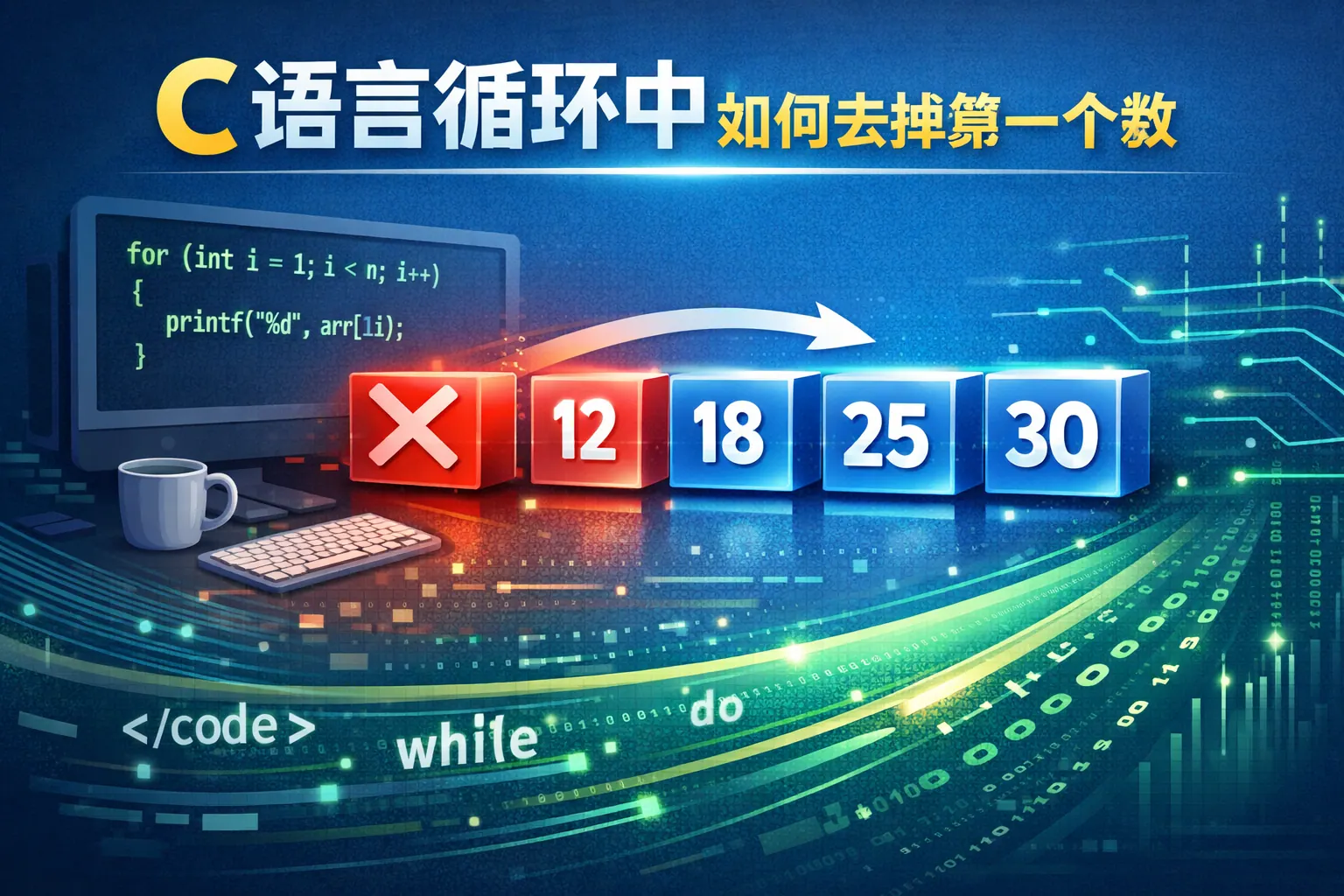 c语言循环中如何去掉第一个数