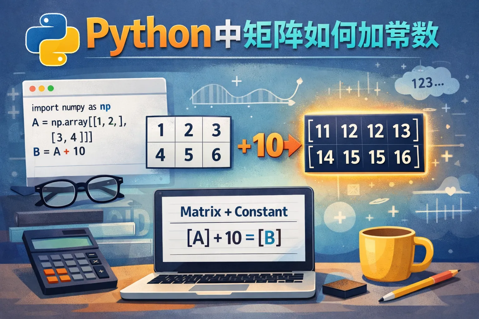 python中矩阵如何加常数