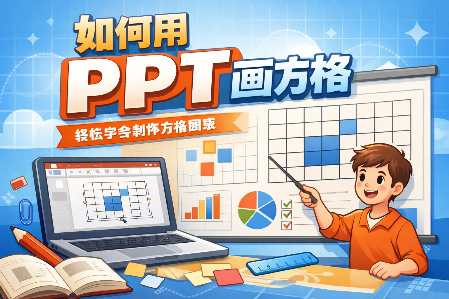 如何用ppt画方格