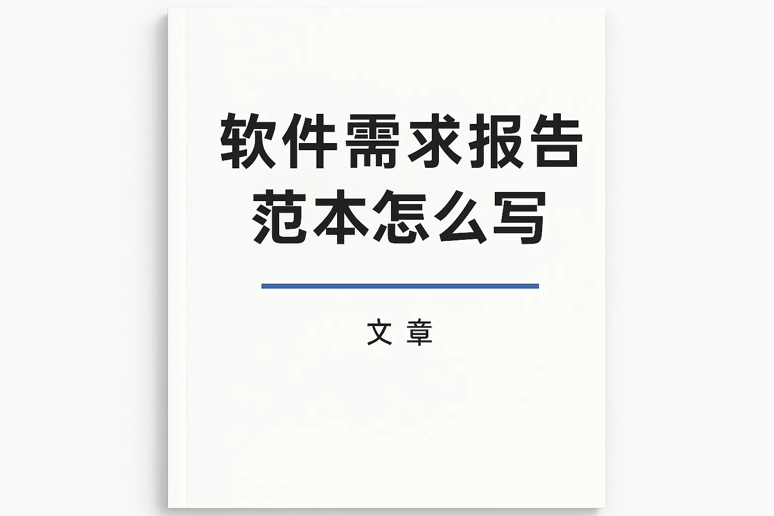 软件需求报告范本怎么写