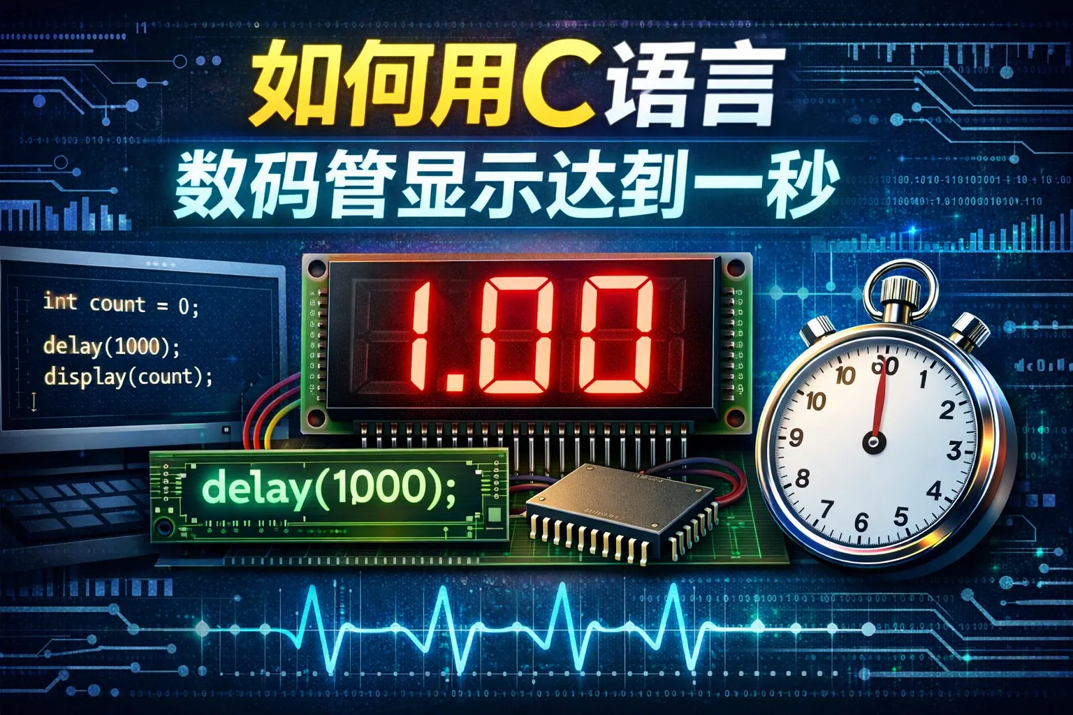 如何用c语言数码管显示达到一秒