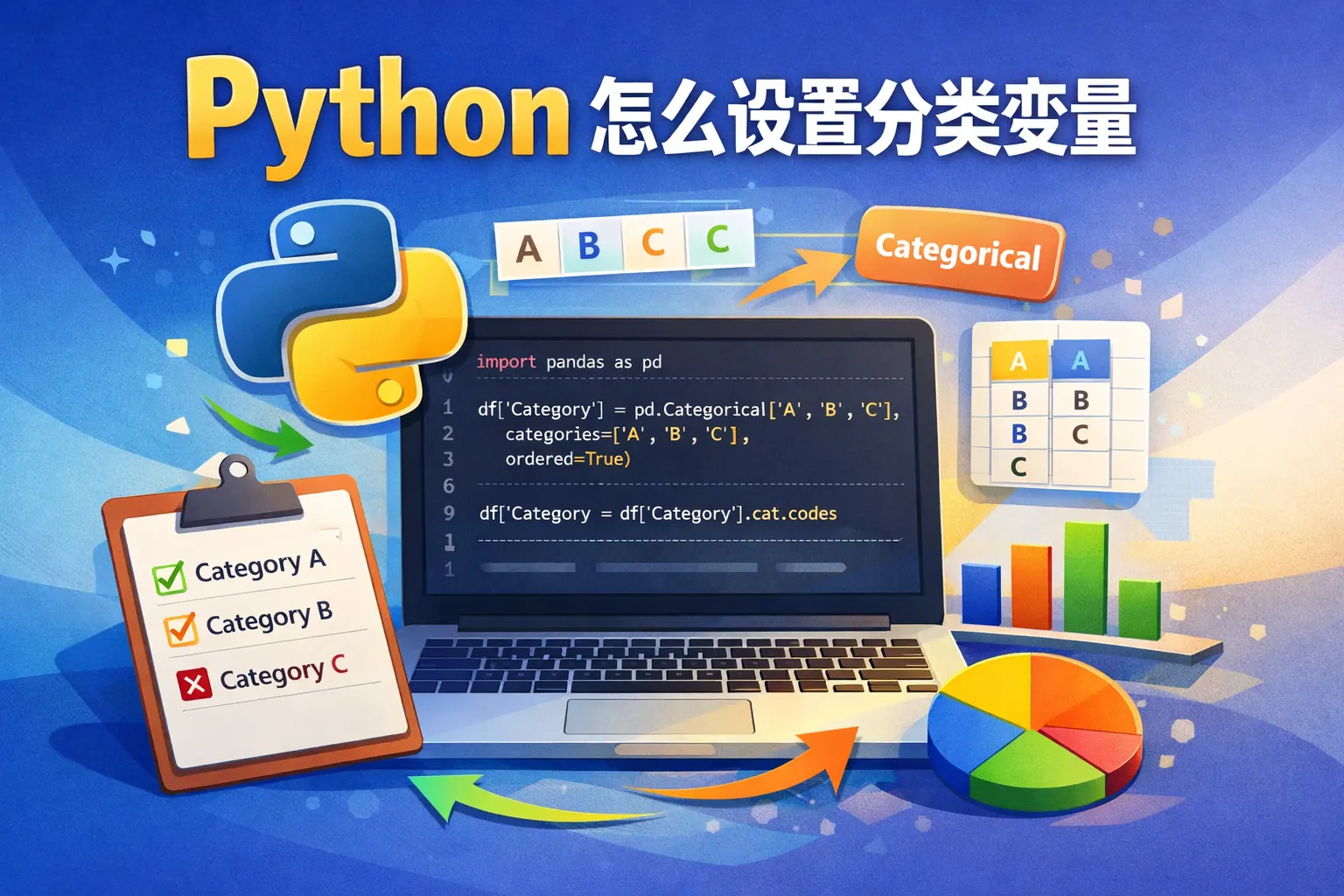 python怎么设置分类变量