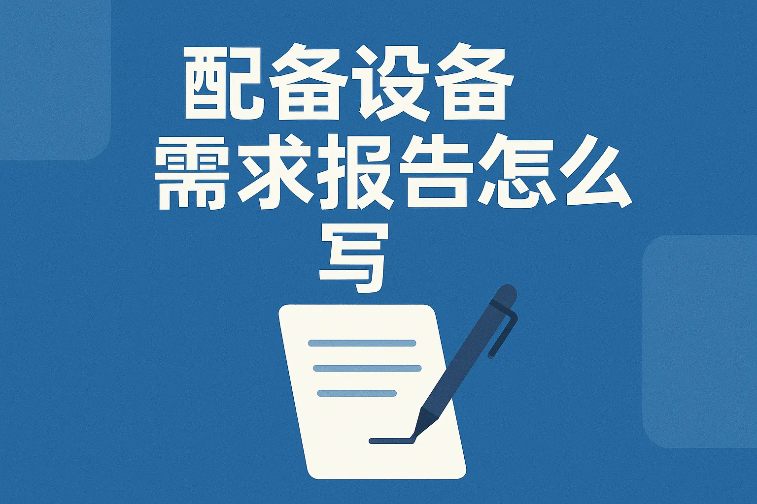 配备设备需求报告怎么写