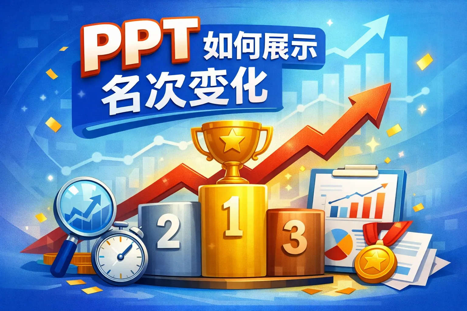 ppt如何展示名次变化
