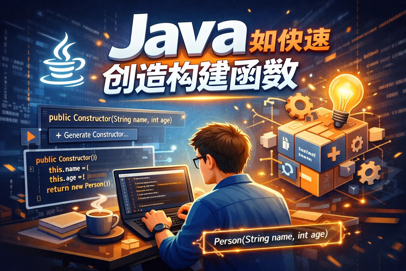 java如何快速创造构建函数