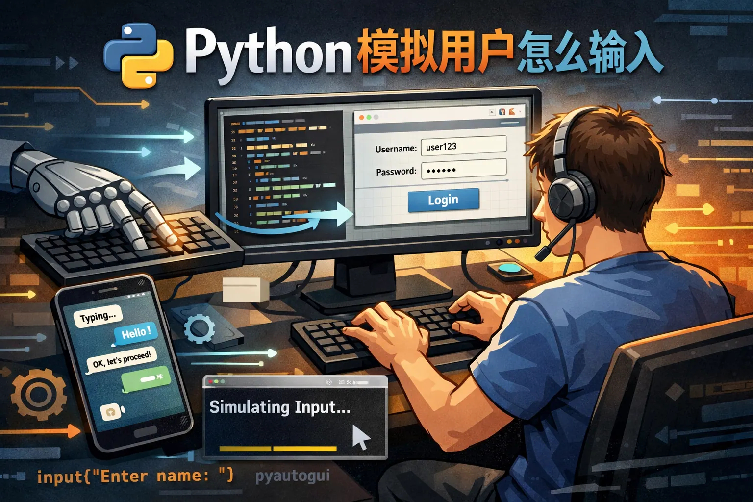 python模拟用户怎么输入