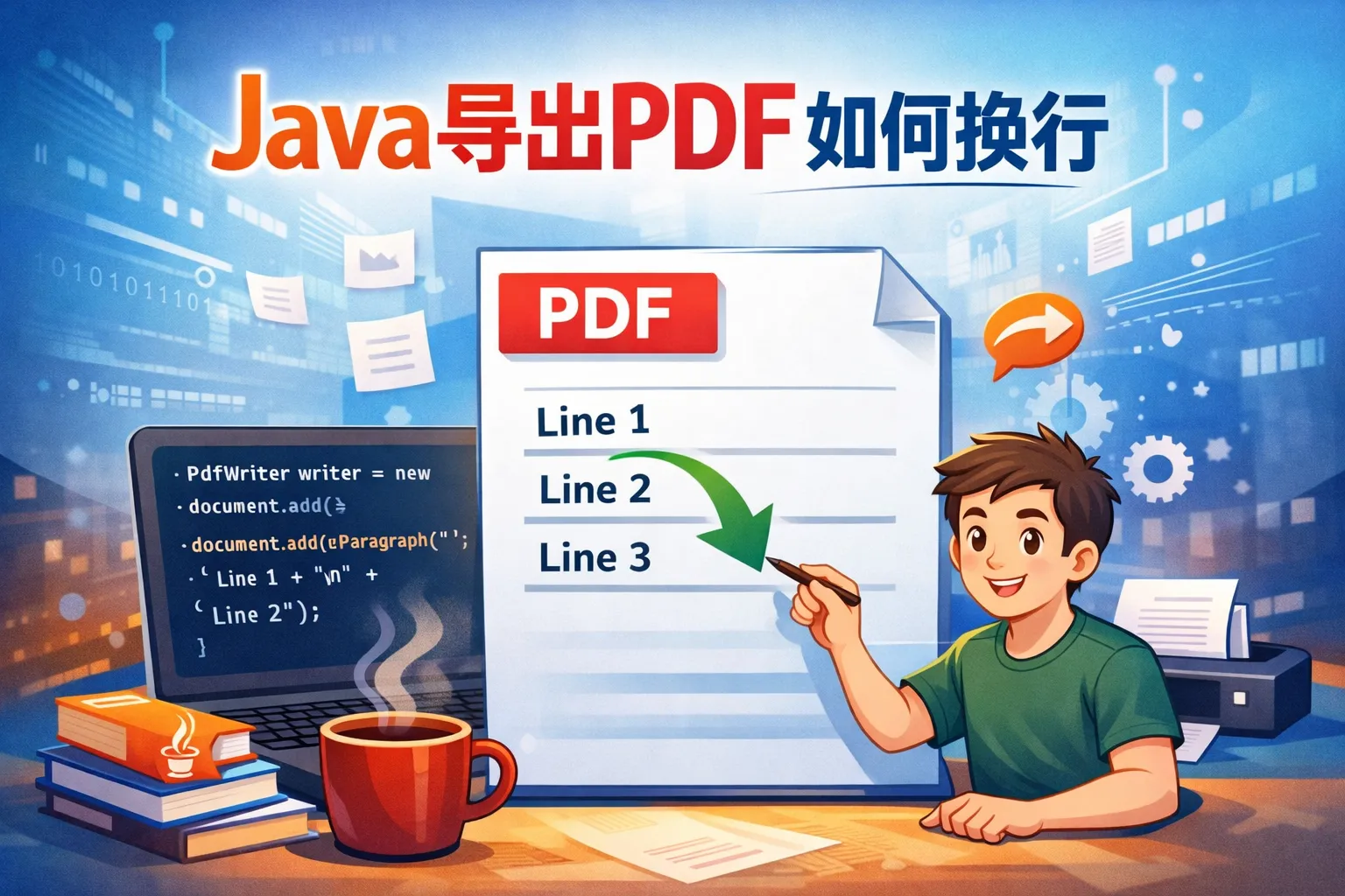 java导出pdf如何换行