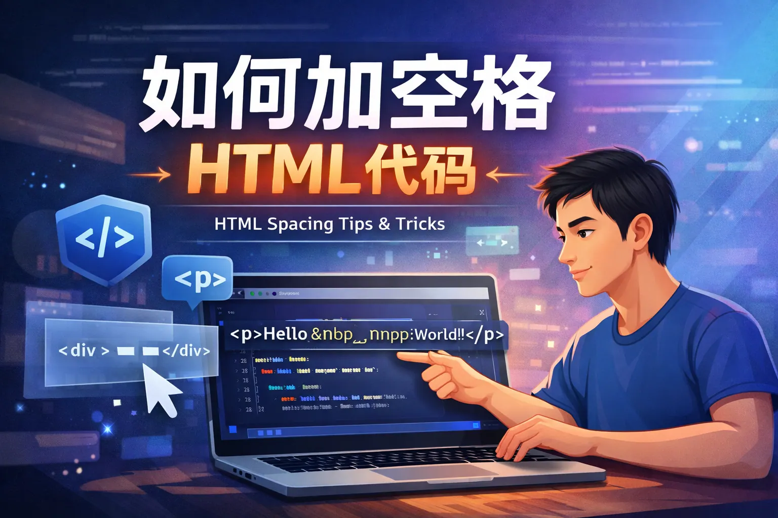 如何加空格html代码