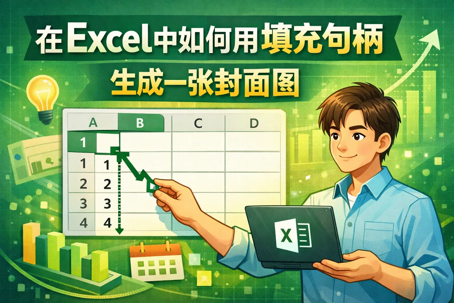 在excel中如何用填充句柄