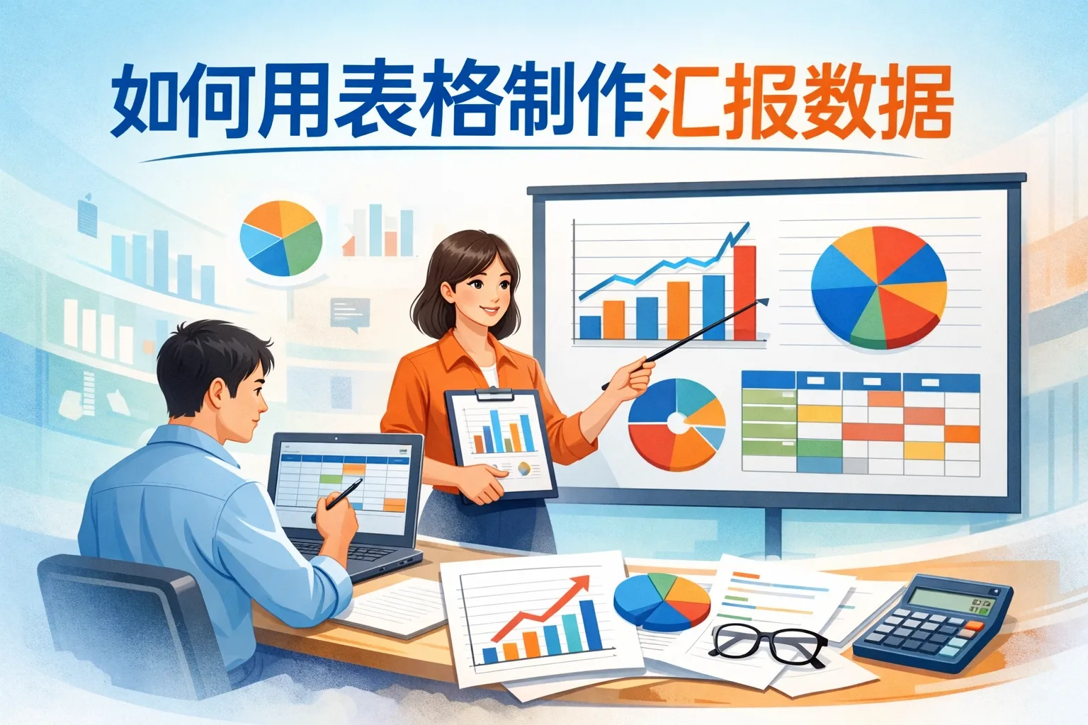 如何用表格制作汇报数据