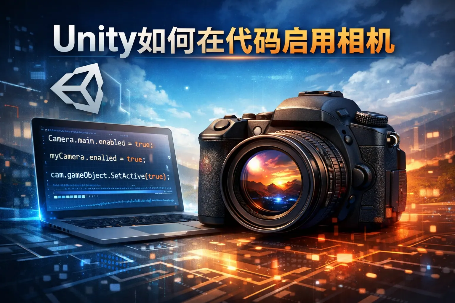 unity如何在代码启用相机