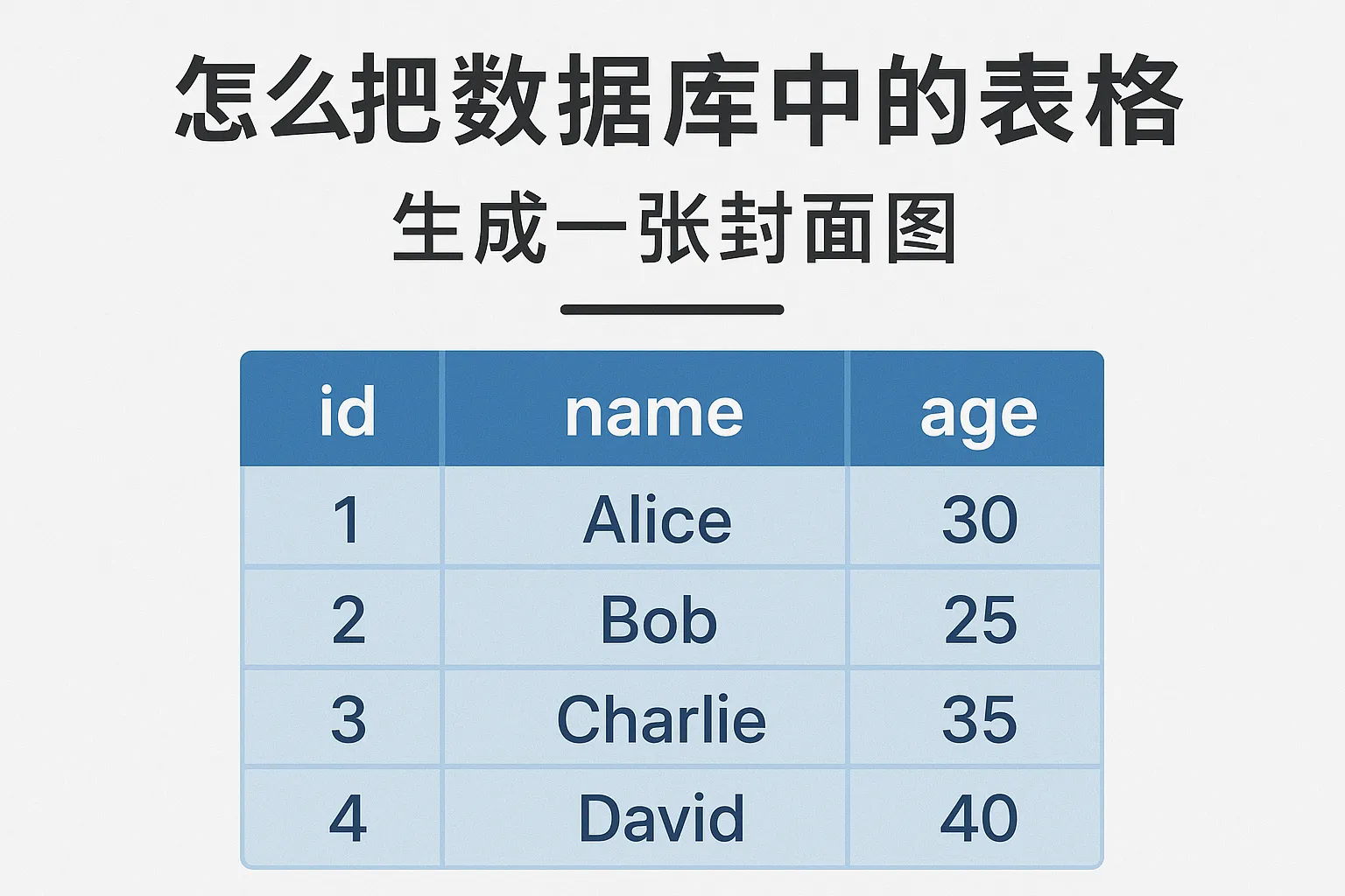 怎么把数据库中的表格
