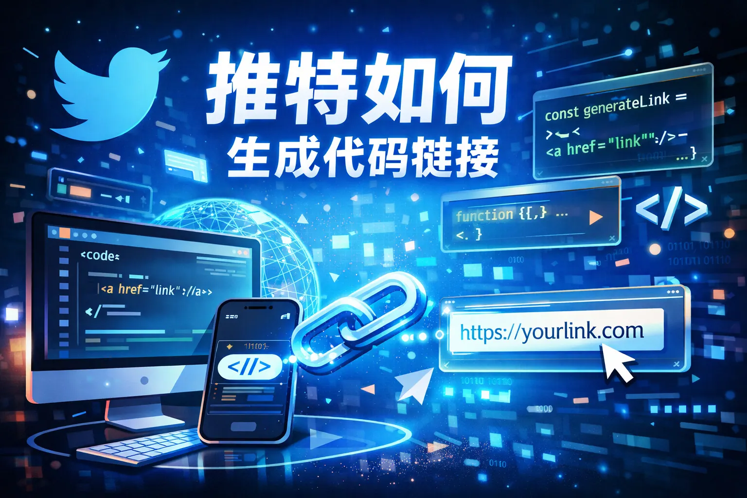 推特如何生成代码链接