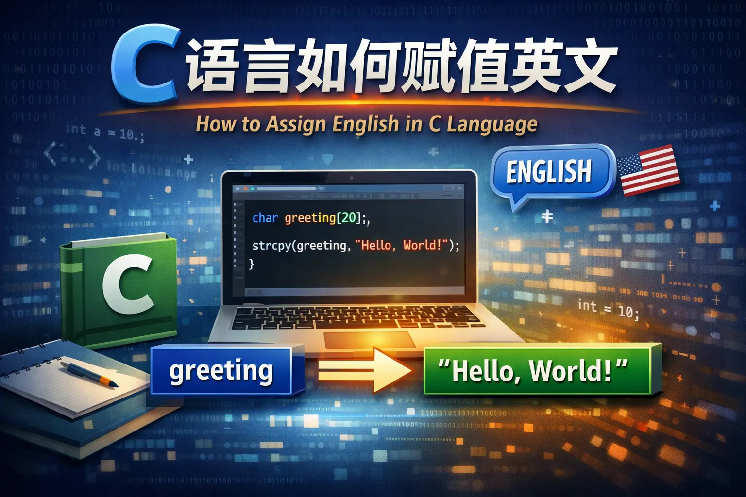 c语言如何赋值英文