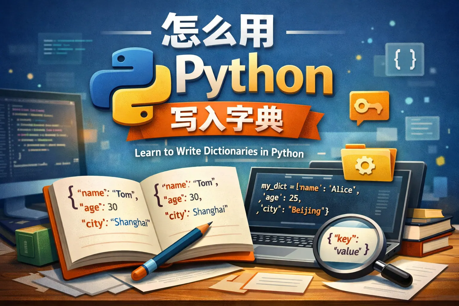 怎么用python写入字典