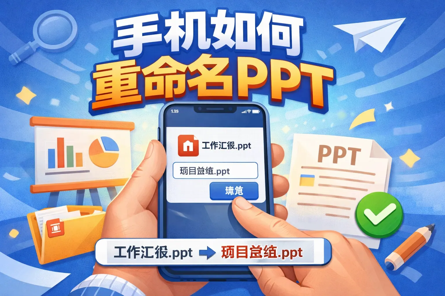 手机如何重命名PPT