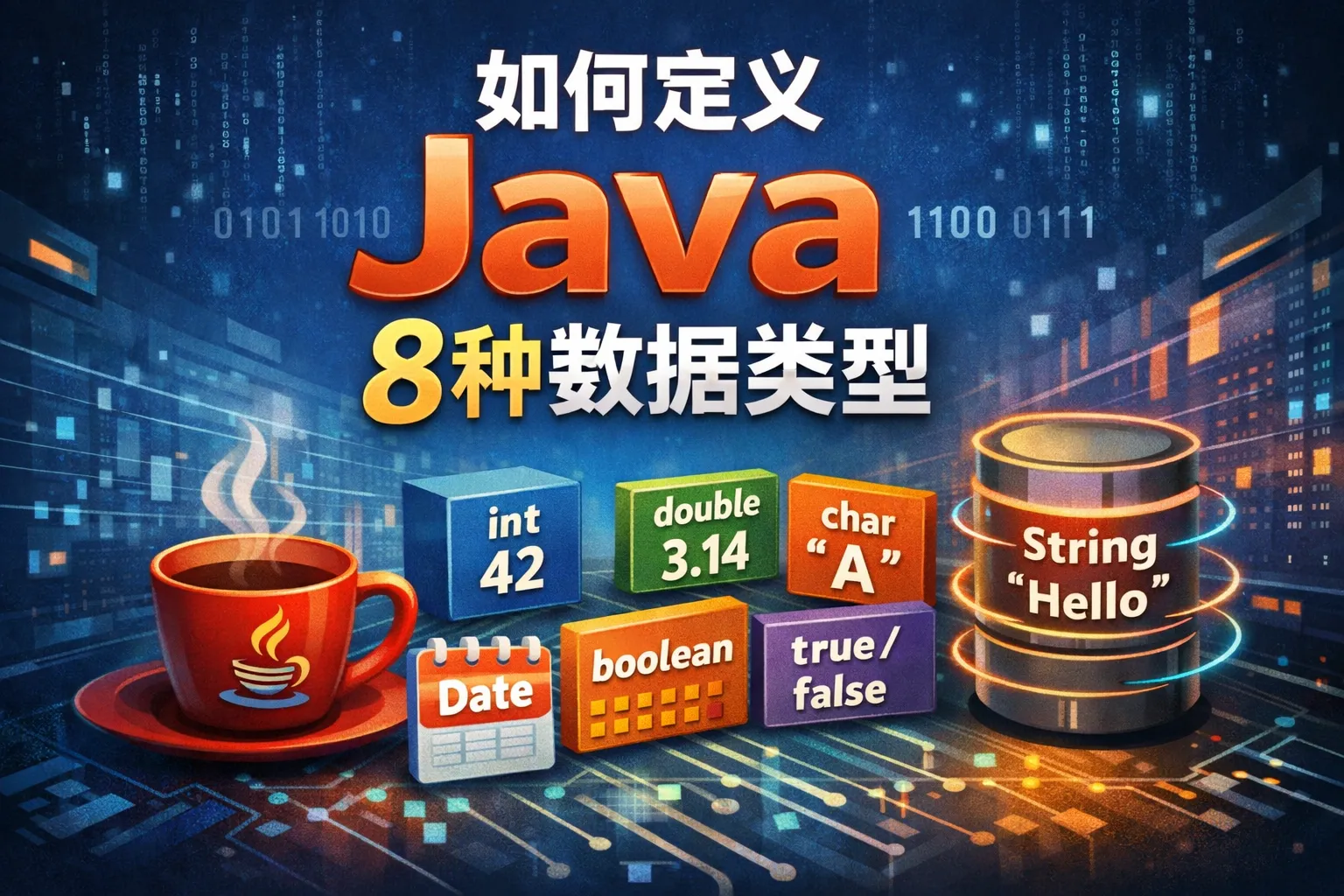 如何定义java8种数据类型