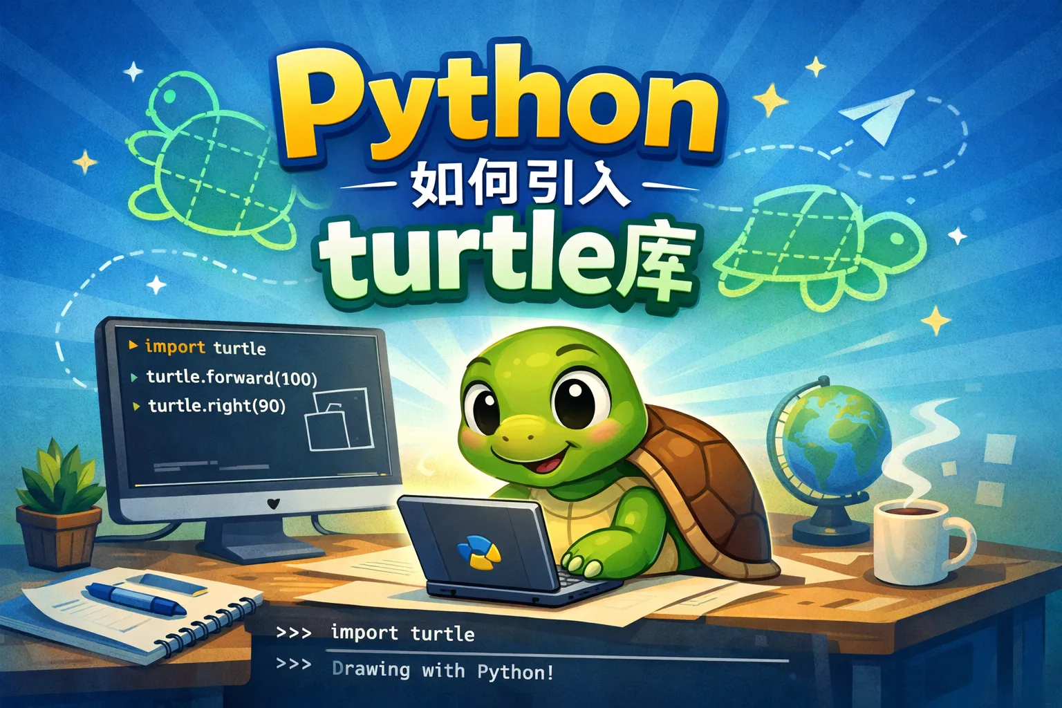python如何引入turtle库