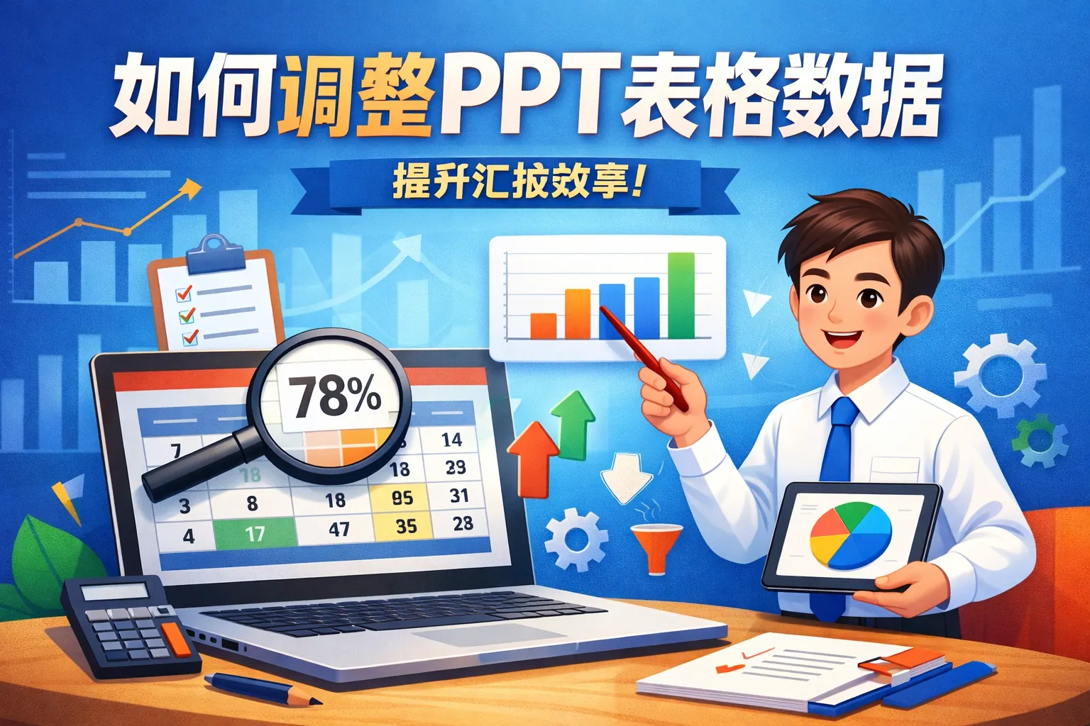 如何调整ppt表格数据