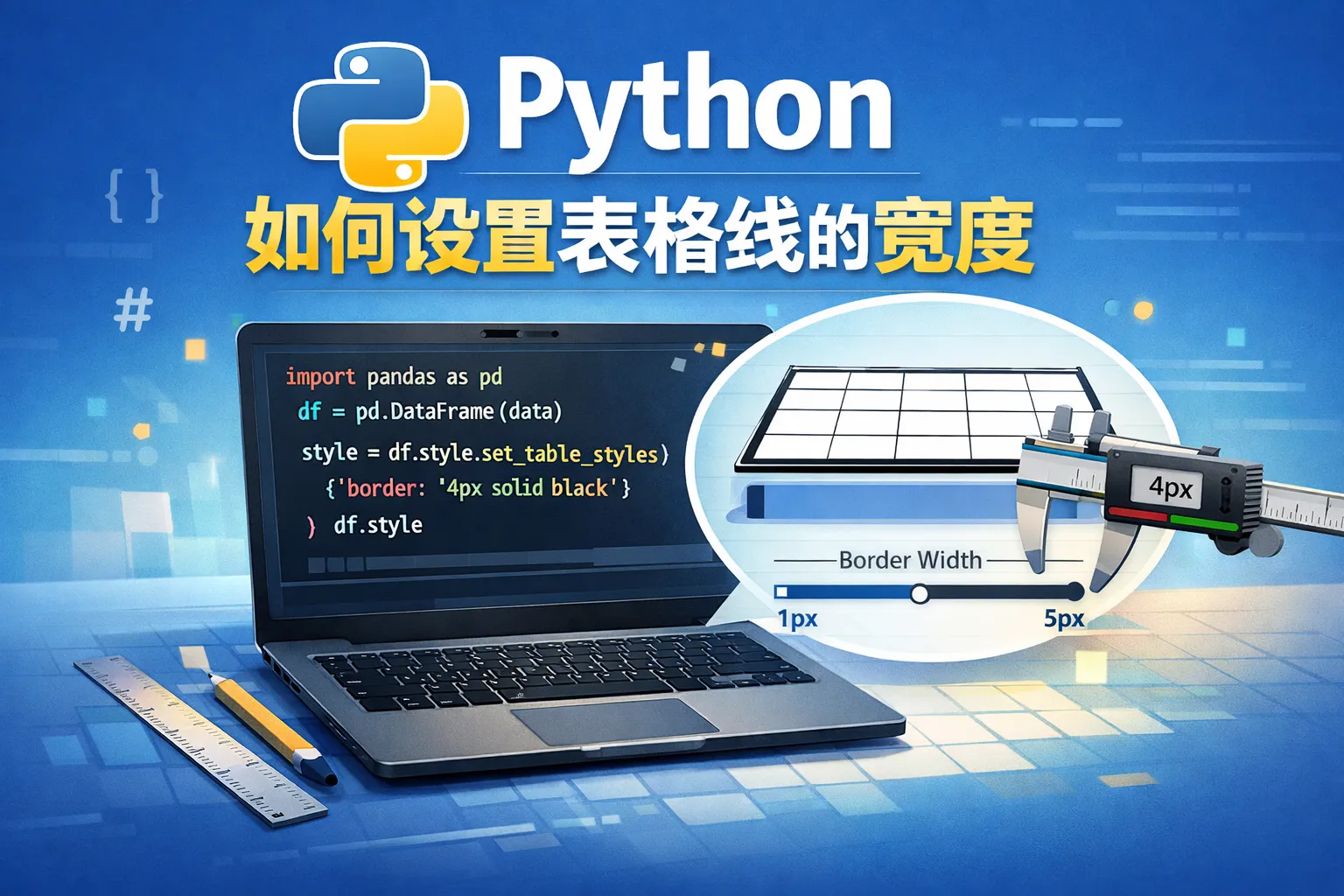 python如何设置表格线的宽度