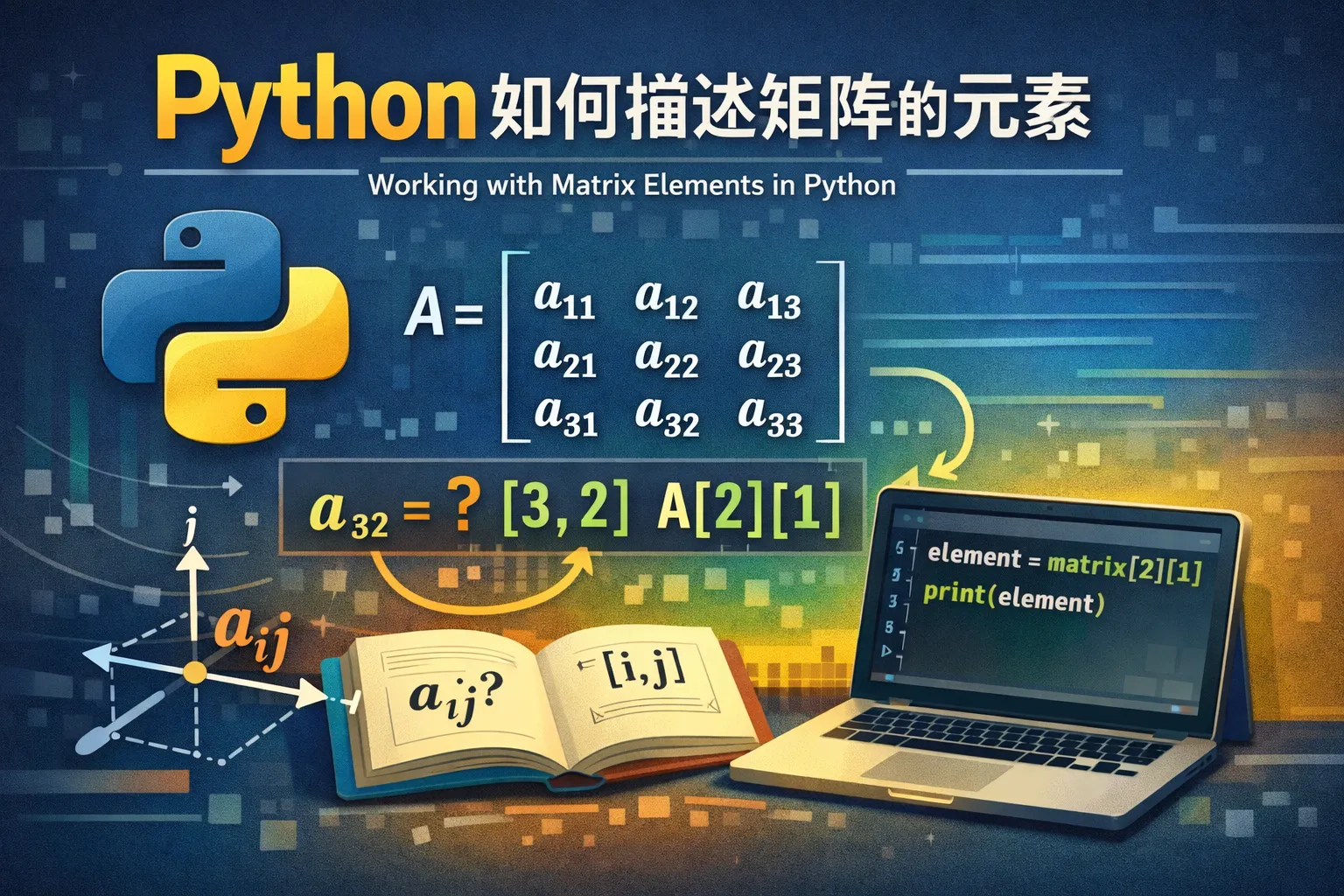 python如何描述矩阵的元素
