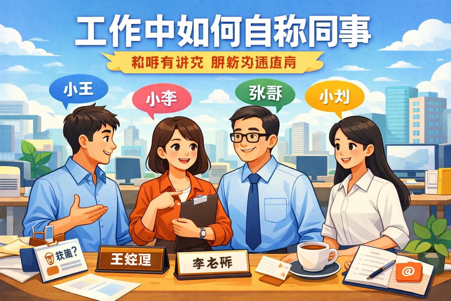 工作中如何自称同事