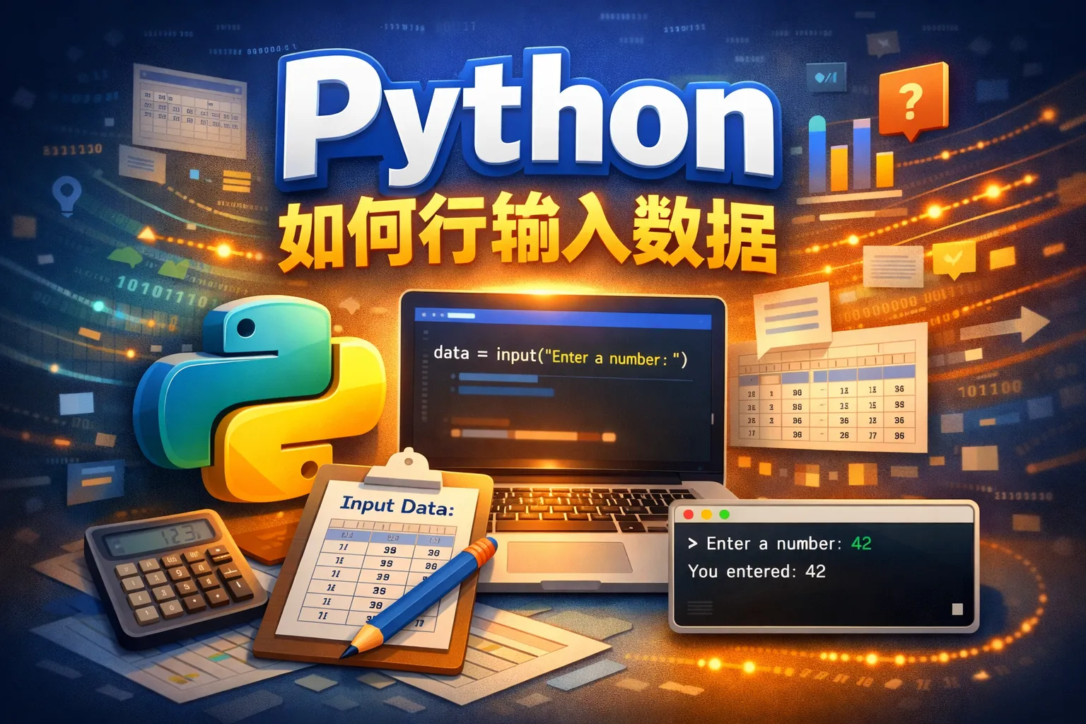 python 如何行输入数据