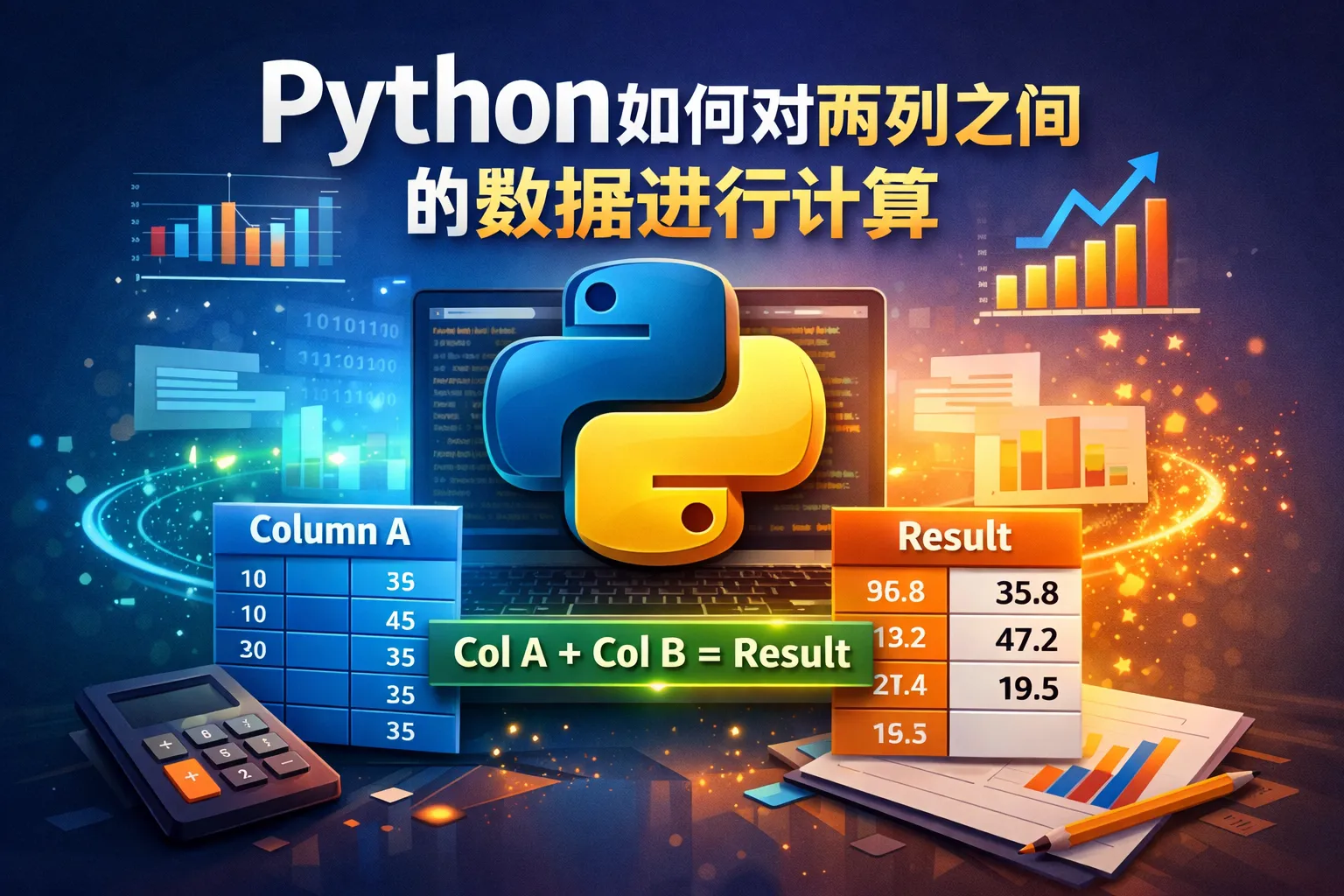 python如何对两列之间的数据进行计算