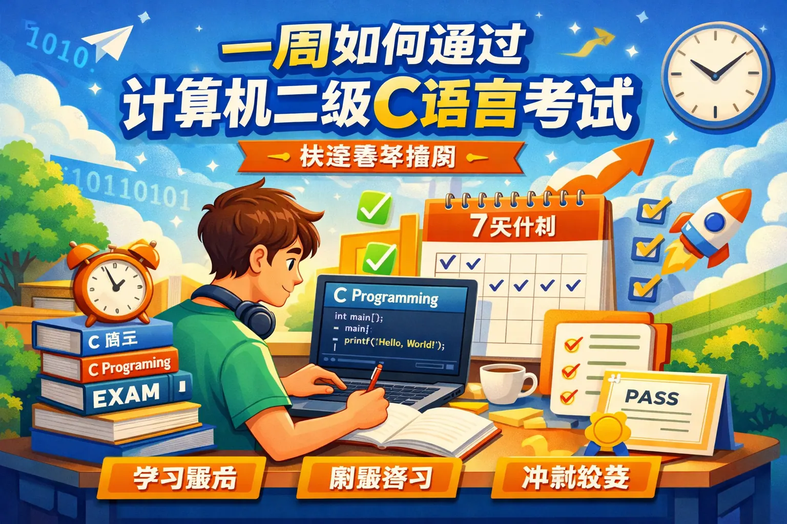 一周如何通过计算机二级c语言考试