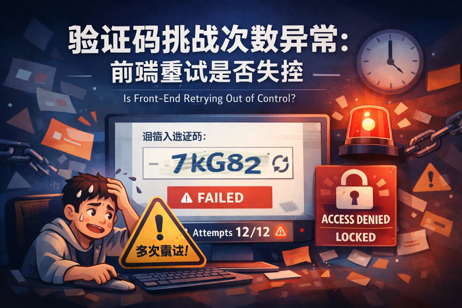 验证码挑战次数异常:前端重试是否失控