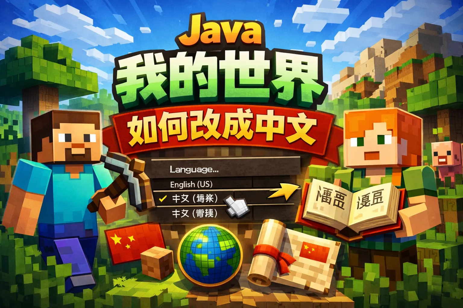 java我的世界如何改成中文