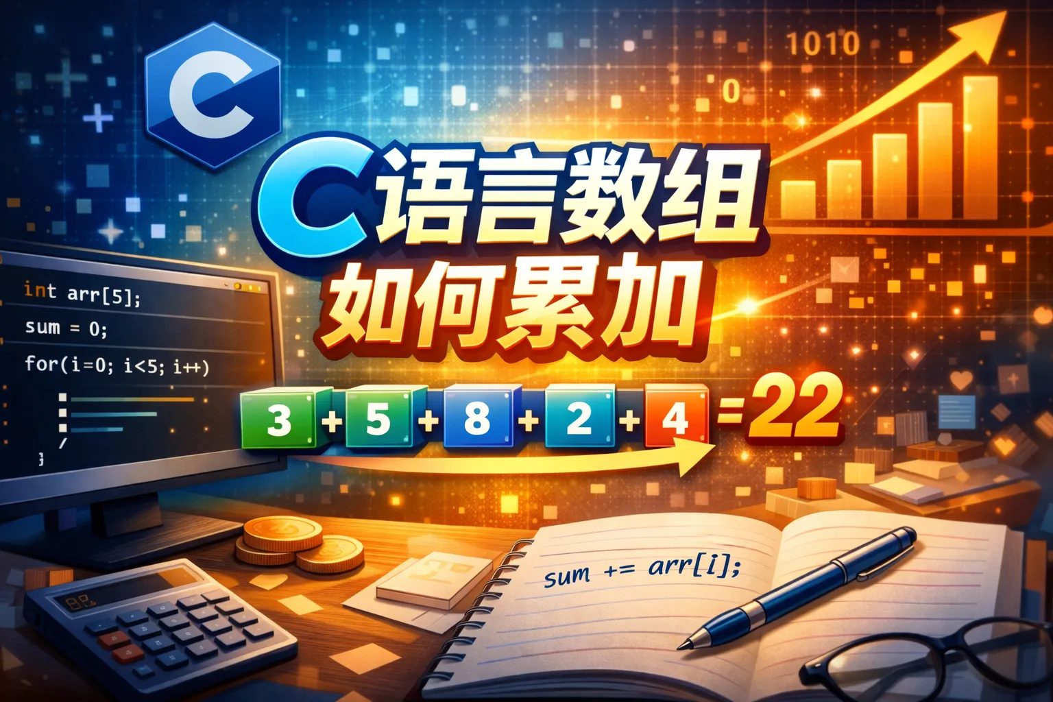 c语言数组如何累加