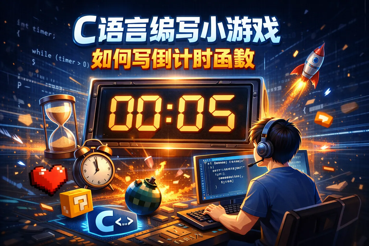 C语言编写小游戏如何写倒计时函数