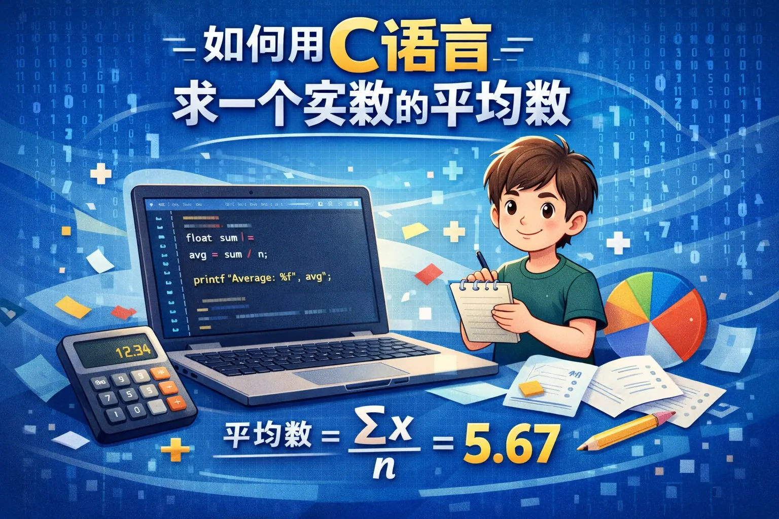 如何用c语言求一个实数的平均数