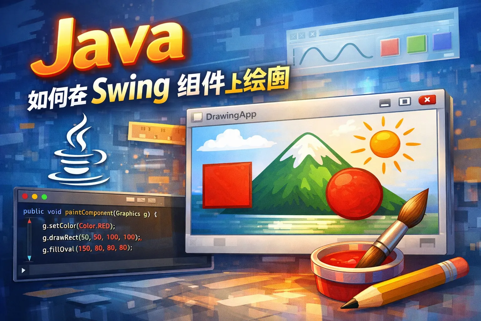 Java如何在swing组件上绘图