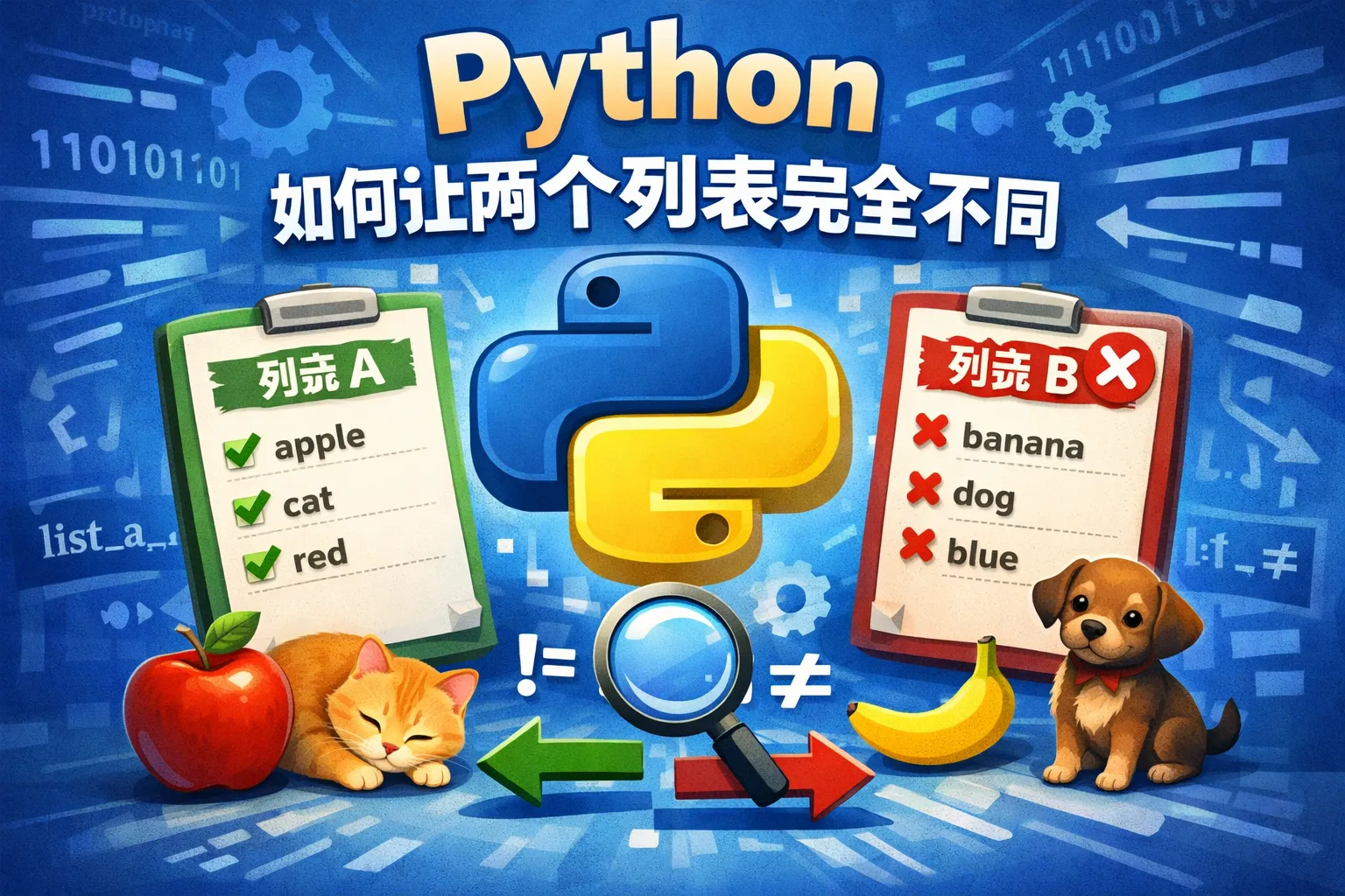 python如何让两个列表完全不同