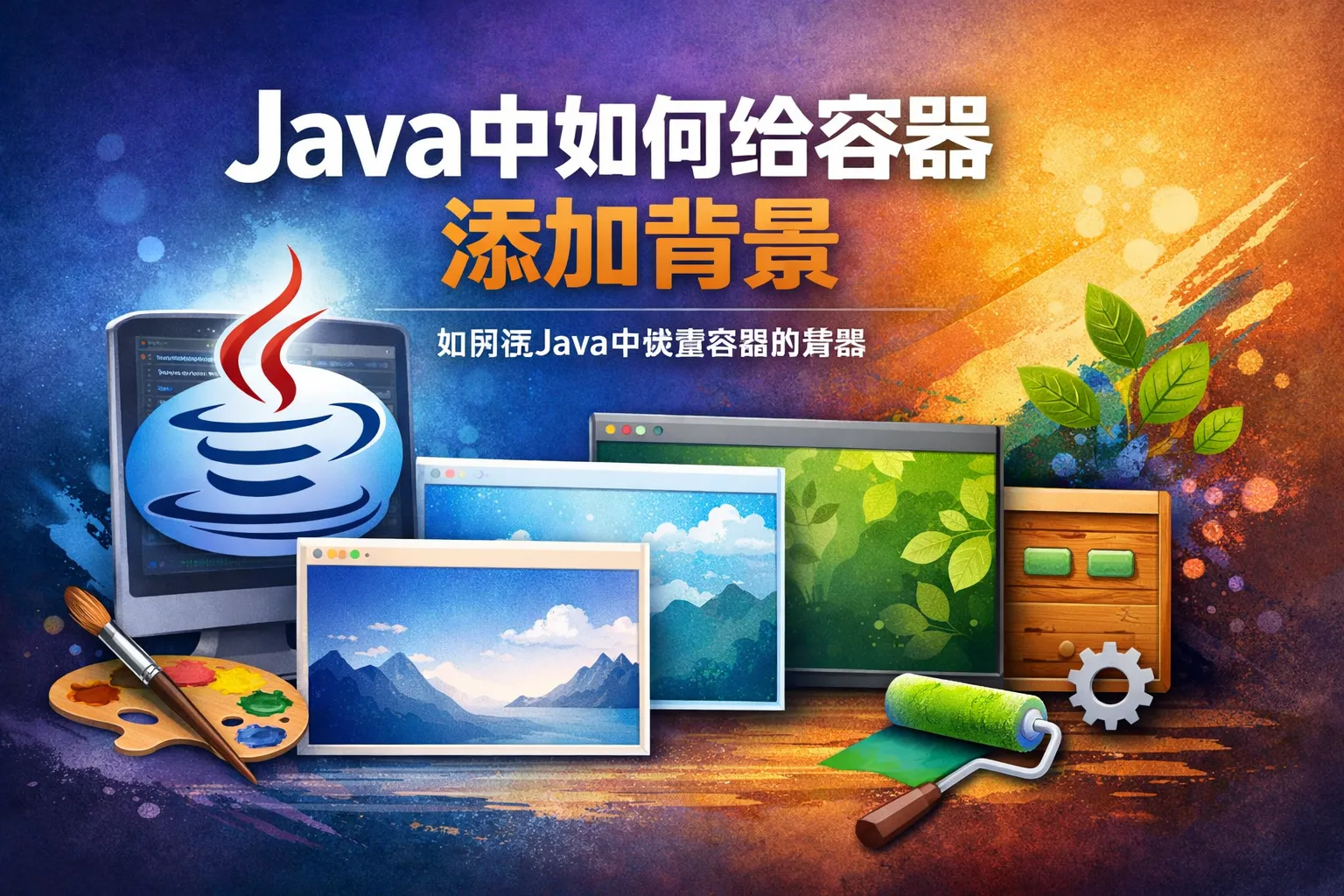 java中如何给容器添加背景