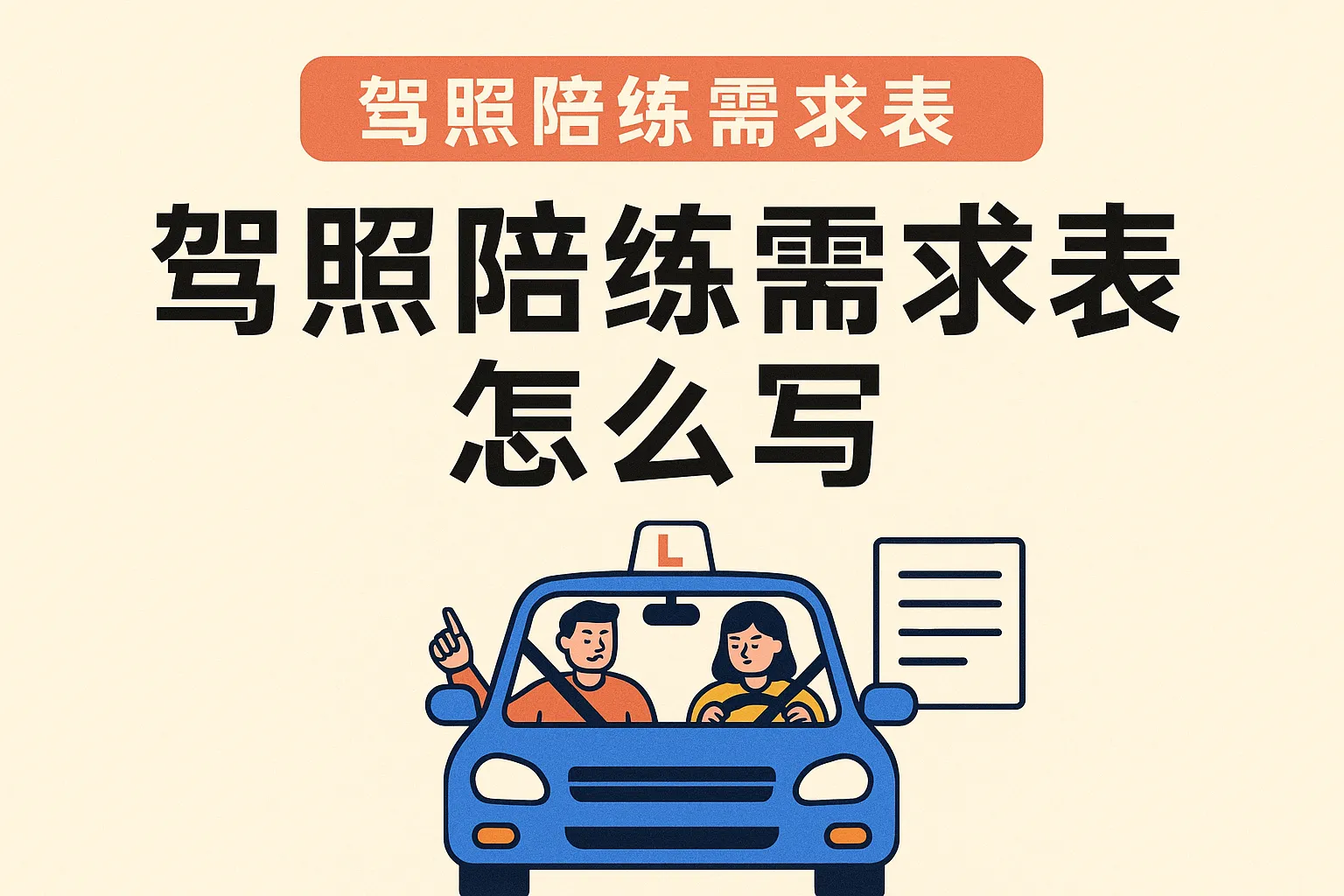 驾照陪练需求表怎么写的