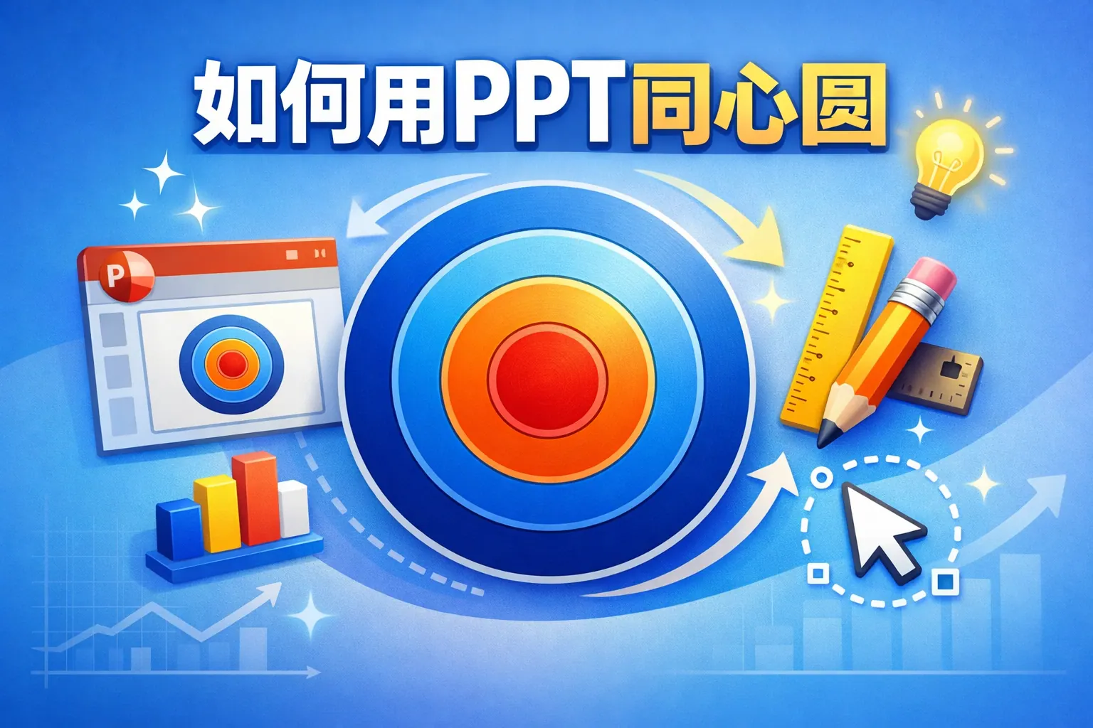 如何用ppt画同心圆