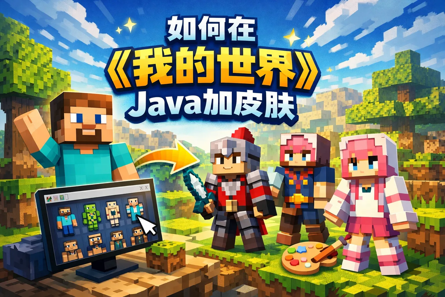如何在我的世界java加皮肤