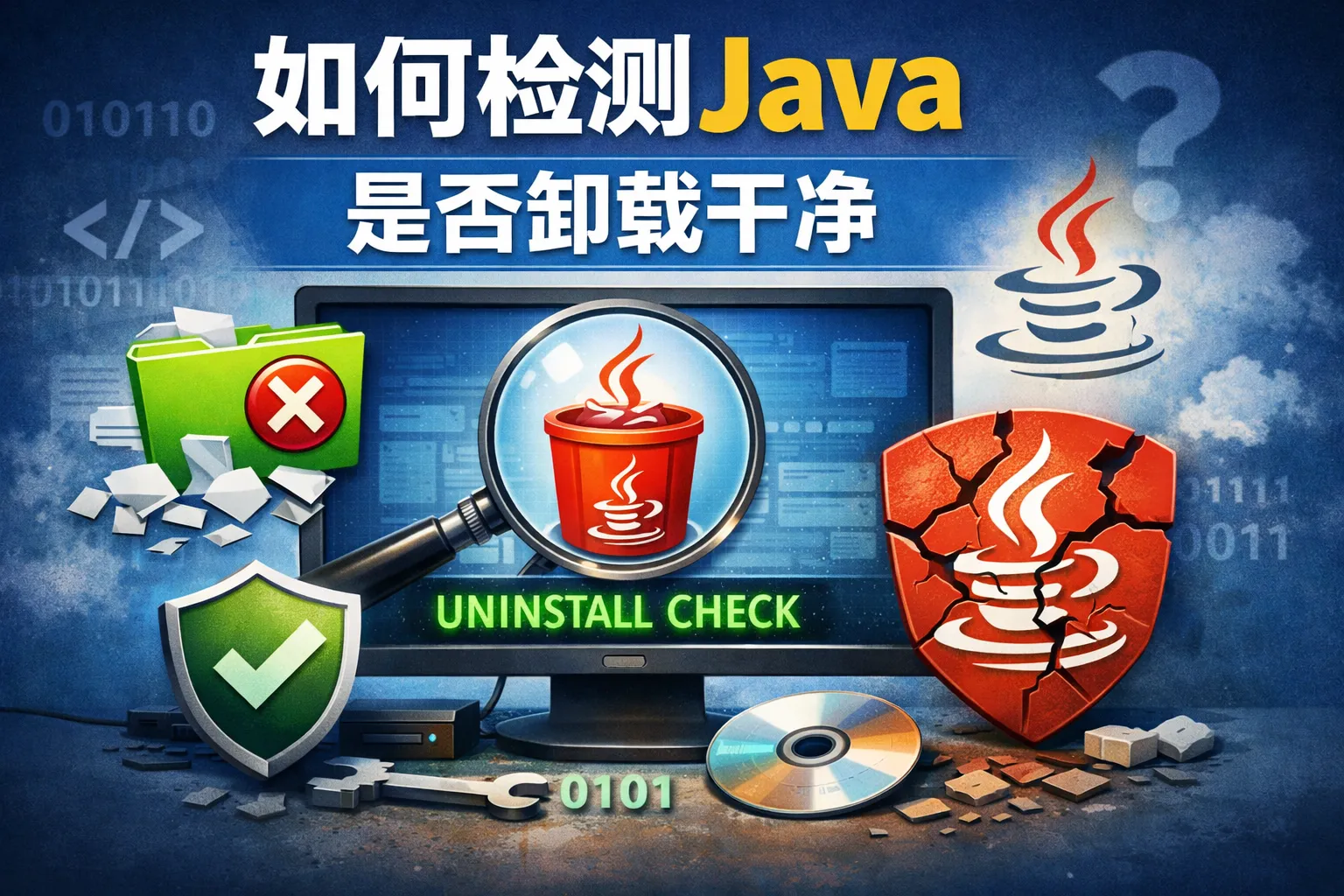 如何检测java是否卸载干净