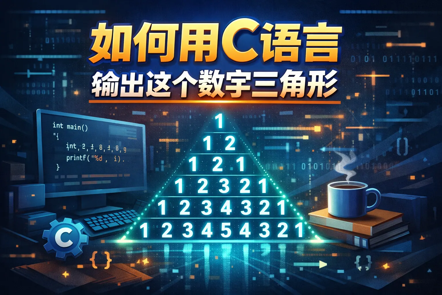 如何用c语言输出这个数字三角形