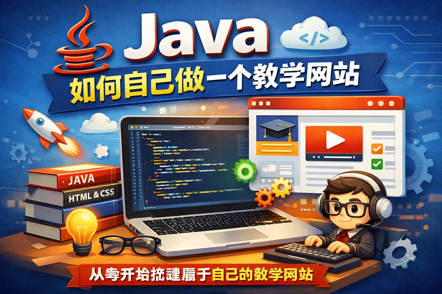 java如何自己做一个教学网站