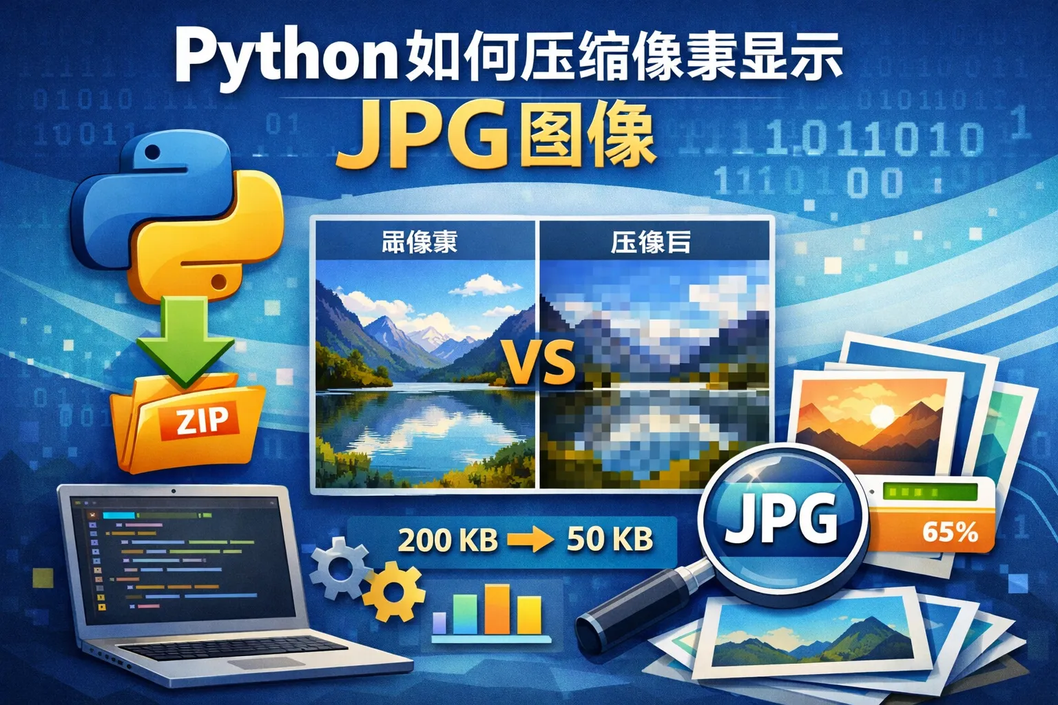 python如何压缩像素显示jpg图像